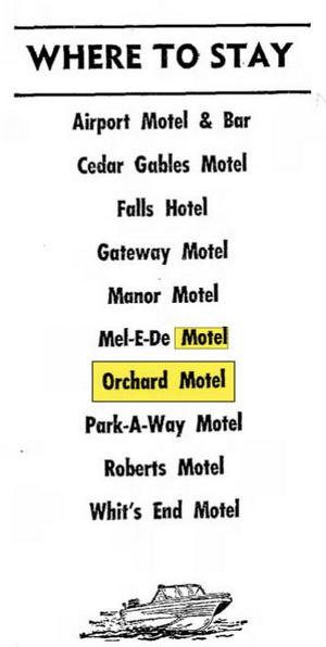 Berrys Motel (Orchard Motel, Orchard Grove Motel) - May 1970 Ad (newer photo)